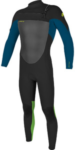 2022 O'Neill Youth Epic 4/3mm Chest Zip GBS Wetsuit 5358 - Black / Ultra Blue / Day Glow
